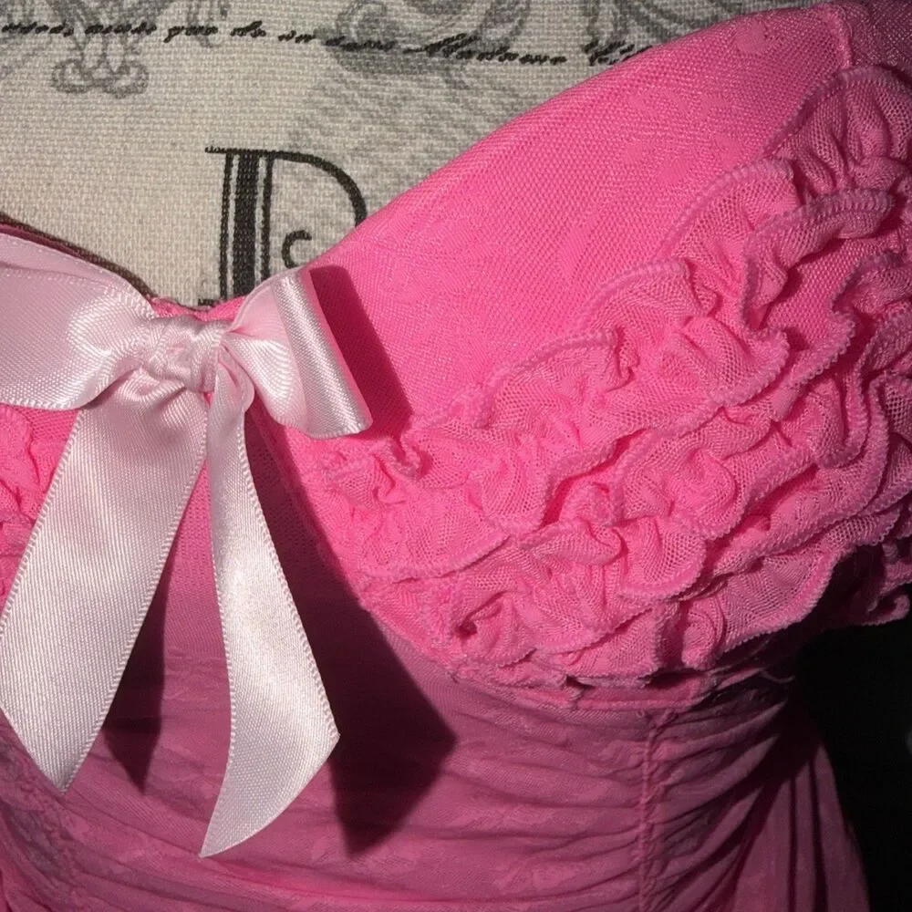 Victoria's Secret Sexy Little Things Ruched Teddy Lingerie Garter Belt SIip